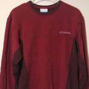 Columbia Pullover Sweatshirt Mens Small Cotton Maroon and Brown